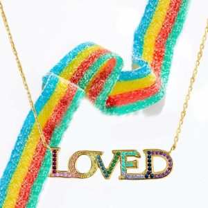 18K GOLD PLATED RAINBOW ELEMENTS PENDANT NECKLACE REPLICA