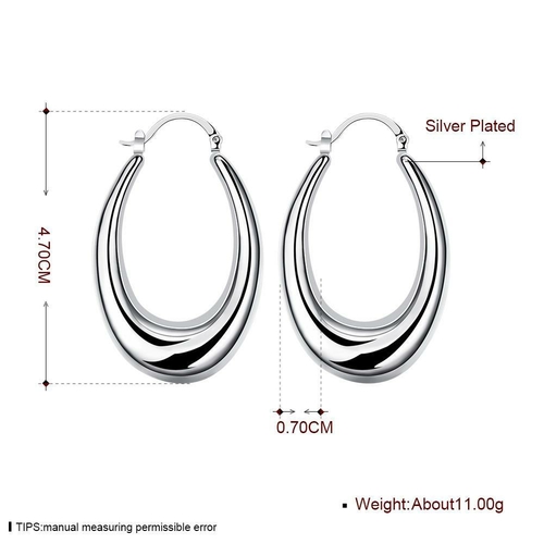 47MM THICK CUT HOOP EARRING IN 18K WHITE GOLD PLATED REPLICA