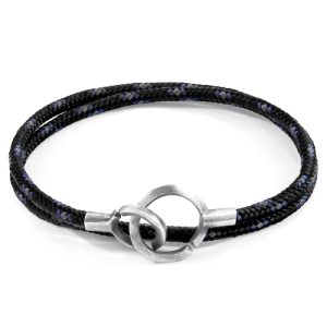 BLACK MONTROSE SILVER AND ROPE BRACELET REPLICA