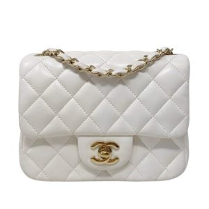 CHANEL MINI SQUARE CLASSIC FLAP WHITE REPLICA