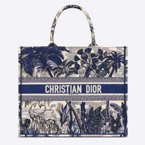 DIOR WOMEN DIOR BOOK TOTE BLUE PALM TREE REPLICA