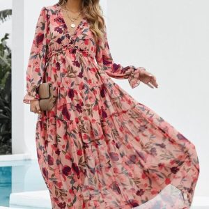 FLORAL RUFFLE TIERED MAXI DRESS REPLICA