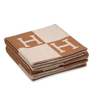 Hermes Avalon Blanket In Camel Wool and Cashmere Replica