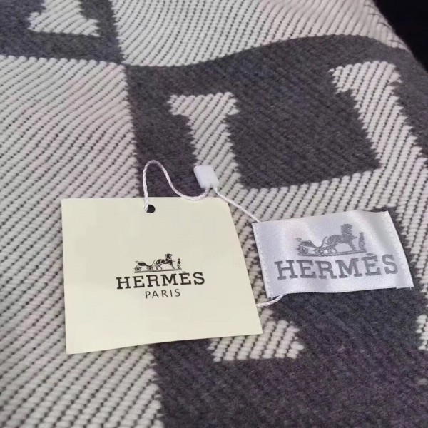 Hermes Avalon Blanket In Grey Wool and Cashmere Replica