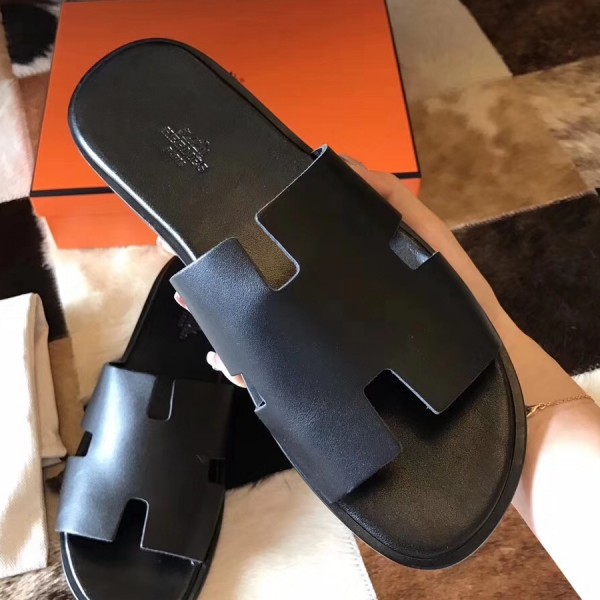 Hermes Black Swift Izmir Sandals Replica
