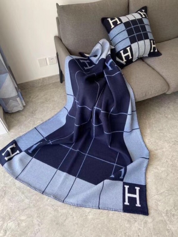 Hermes Blue Avalon III Throw Blanket Replica