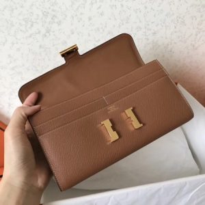 Hermes Brown Epsom Constance Long Wallet