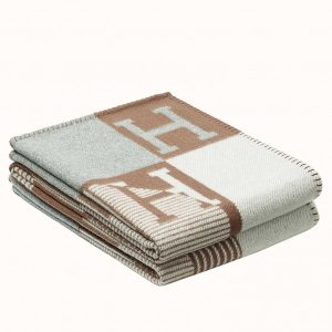 Hermes Caramel Echecs Et Trames Blanket Replica