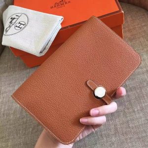 Hermes Dogon Combine Wallet In Brown Leather Replica