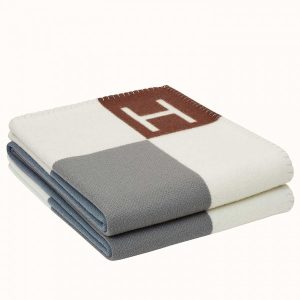 Hermes Ecru Gris Avalon Vibration Throw Blanket Replica