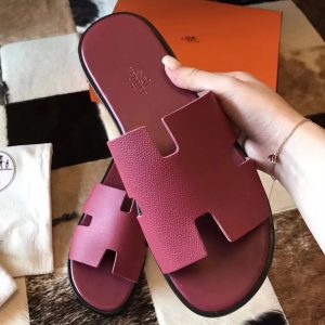 Hermes Izmir Sandals In Fuchsia Epsom Leather Replica