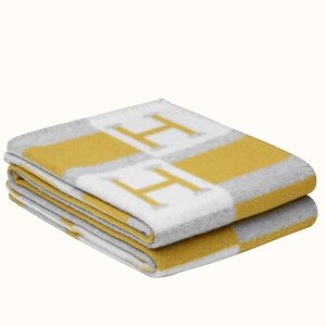 Hermes Jaune Avalon Bayadere Throw Blanket Replica