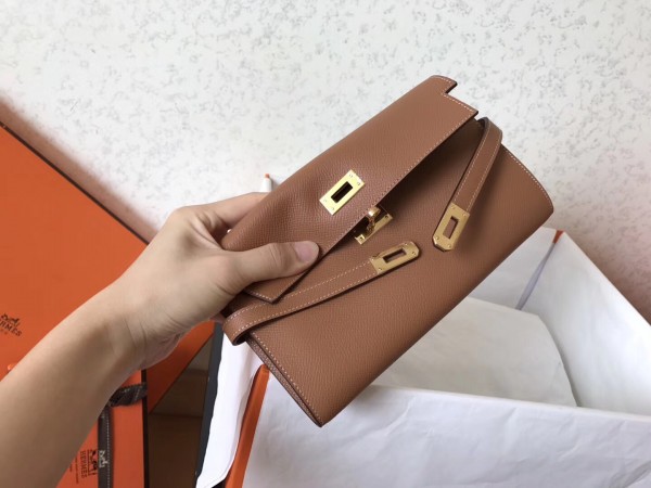 Hermes Kelly Classic Long Wallet In Brown Epsom Leather Replica