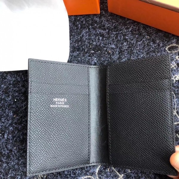 Hermes MC² Euclide Card Holder In Black Epsom Leather Replica