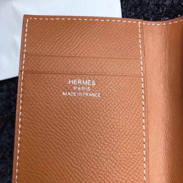 Hermes MC² Euclide Card Holder In Gold Epsom Leather Replica