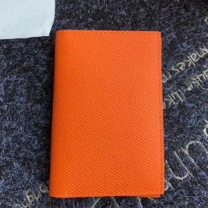 Hermes MC² Euclide Card Holder In Orange Epsom Leather Replica