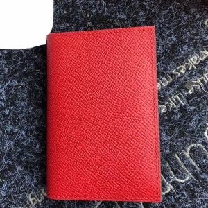 Hermes MC² Euclide Card Holder In Red Epsom Leather Replica