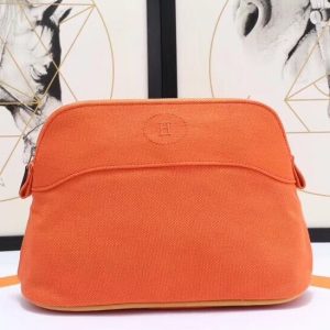 Hermes Medium Bolide Travel Case In Orange Cotton Replica