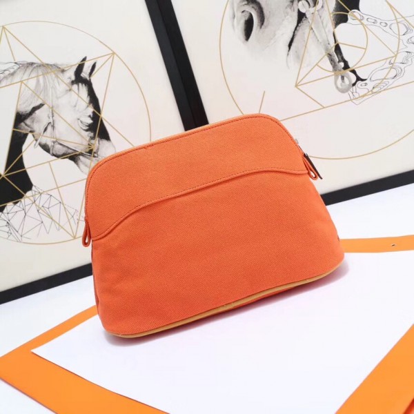 Hermes Medium Bolide Travel Case In Orange Cotton Replica