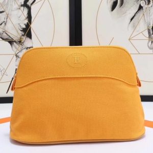 Hermes Medium Bolide Travel Case In Solei Cotton Replica