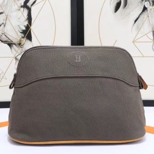 Hermes Medium Bolide Travel Case In Taupe Cotton Replica