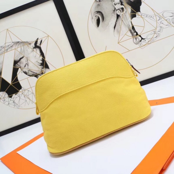 Hermes Medium Bolide Travel Case In Yellow Cotton Replica