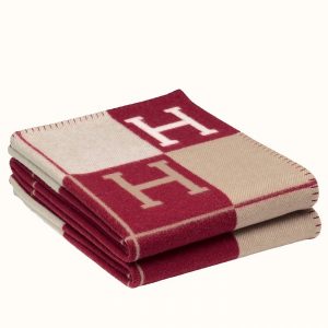 Hermes Red Avalon III Throw Blanket Replica