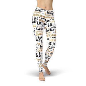 JEAN HO HO HO BLACK AND GOLD LEGGINGS REPLICA