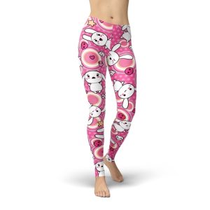 JEAN PINK EMOJI BUNNY LEGGINGS REPLICA