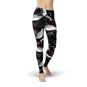 JEAN PINK AND WHITE NARWHALS LEGGINGS REPLICA