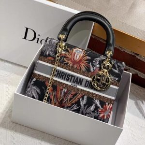 MEDIUM LADY D-LITE BAG BLACK REPLICA