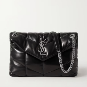 SAINT LAURENT LOULOU PUFFER SHOULDER BAG BLACK REPLICA