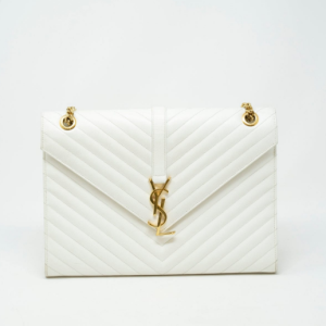 SAINT LAURENT MATELASSE LARGE CASSANDRE FLAP BAG WHITE REPLICA 2