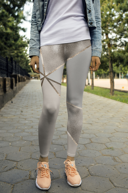 SEAMLESS METALLIC GEOMETRY LEGGINGS REPLICA