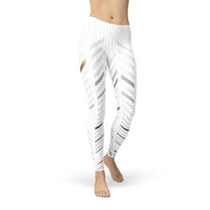 WOMENS WHITE STRIPES LEGGINGS REPLICA