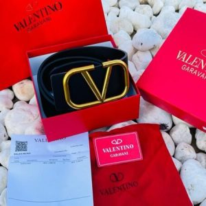 VALENTINO WIDE WAIST BELT V LOGO