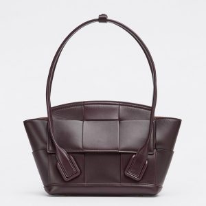 Bottega Veneta Arco Small Bag In Grape Intrecciato Calfskin Replica