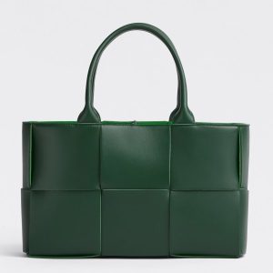 Bottega Veneta Arco Small Tote In Raintree Intrecciato Lambskin Replica