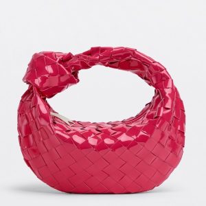 Bottega Veneta BV Jodie Mini Bag In Red Intrecciato Patent Leather Replica