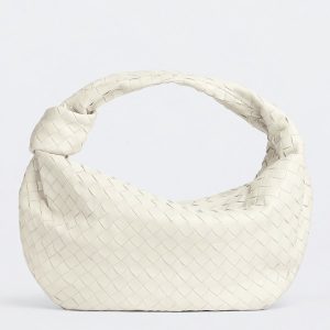 Bottega Veneta BV Jodie Small Bag In White Intrecciato Leather Replica