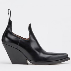 Bottega Veneta BV Lean Ankle Boots In Black Calfskin Replica