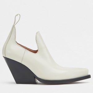 Bottega Veneta BV Lean Ankle Boots In White Calfskin Replica