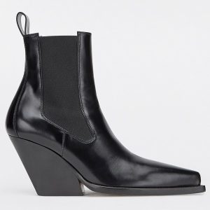 Bottega Veneta BV Lean Chelsea Boots In Black Calfskin Replica