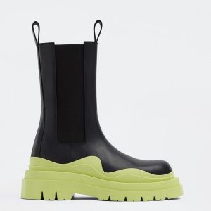 Bottega Veneta BV Tire Chelsea Boots with Yellow Outsole Replica