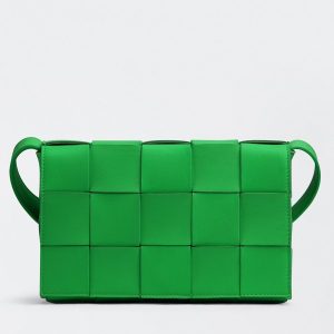 Bottega Veneta Cassett Bag In Green Intrecciato Lambskin Replica