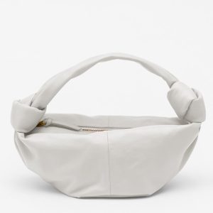 Bottega Veneta Double Knot Bag In White Calfskin Replica