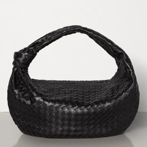 Bottega Veneta Large BV Jodie Bag In Black Woven Leather Replica