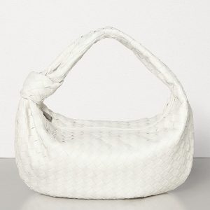 Bottega Veneta Large BV Jodie Bag In White Woven Leather Replica