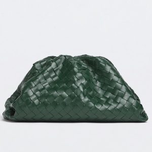 Bottega Veneta Large Pouch Clutch In Raintree Intrecciato Lambskin Replica