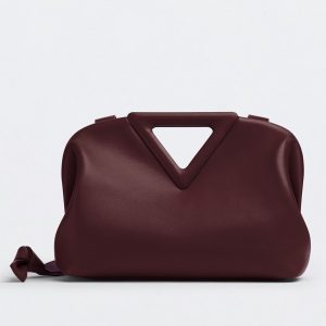 Bottega Veneta Medium Point Top Handle Bag In Grape Leather Replica